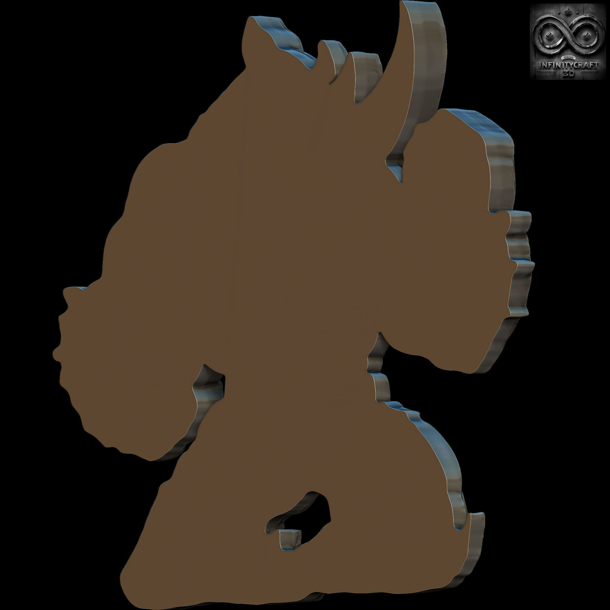 Monster Rhino Epic Fantasy Relief for Wall Art and 3D Display 3D print model_7