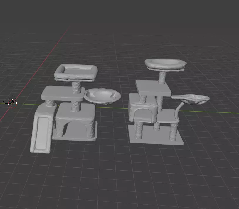 2-Pack Cat Tree 3D Model STL FBX OBJ 3D print model_0