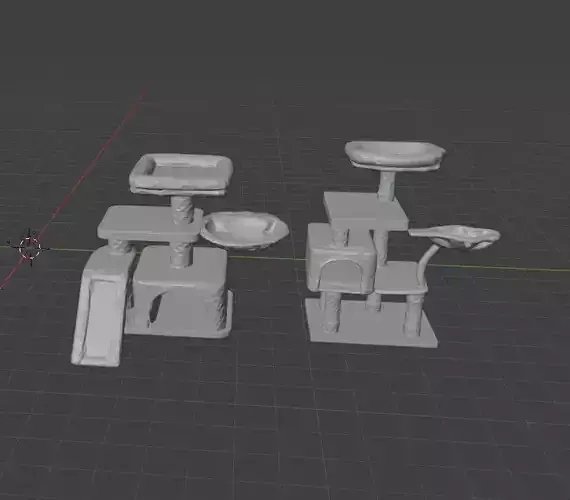 2-Pack Cat Tree 3D Model  STL FBX OBJ