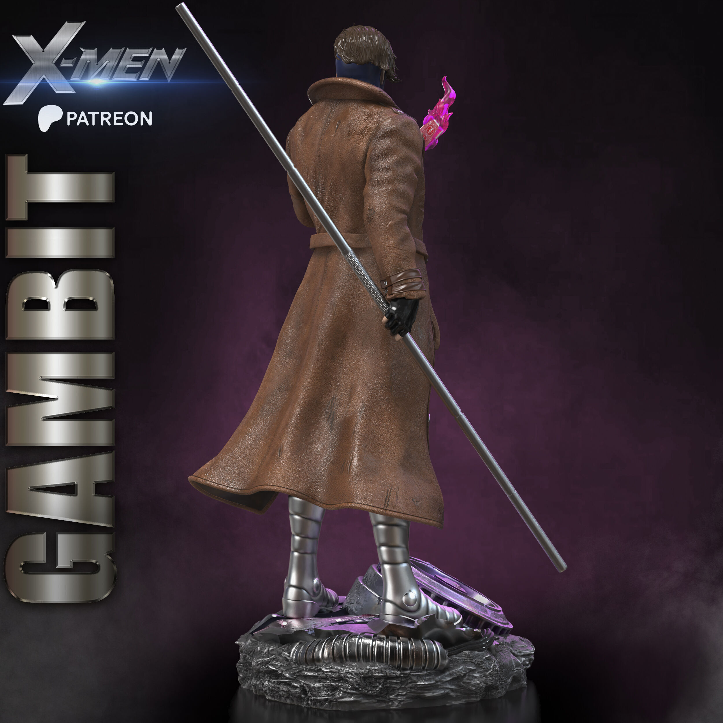GAMBIT STL X-MEN PROJECT 3D print model_8