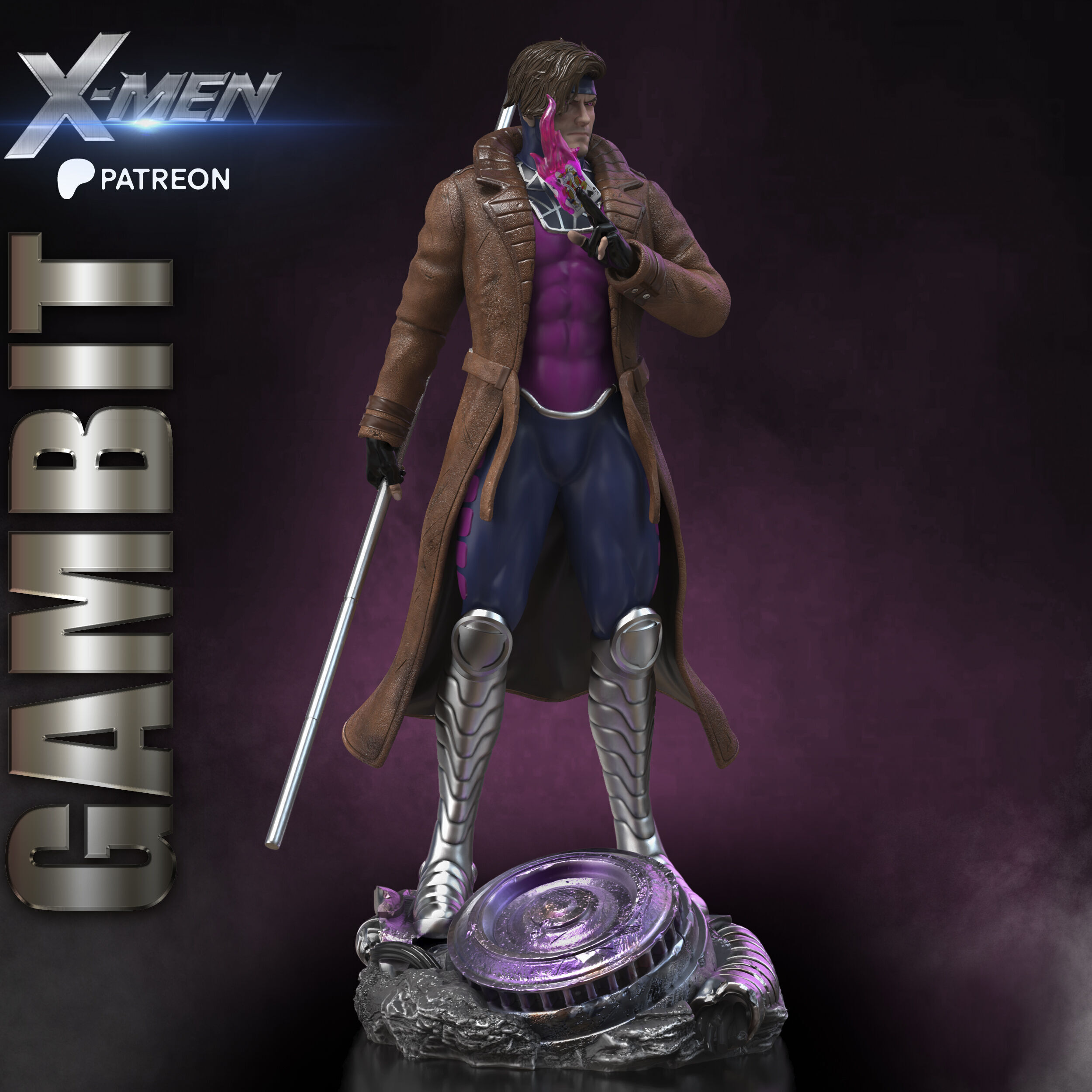 GAMBIT STL X-MEN PROJECT 3D print model_6