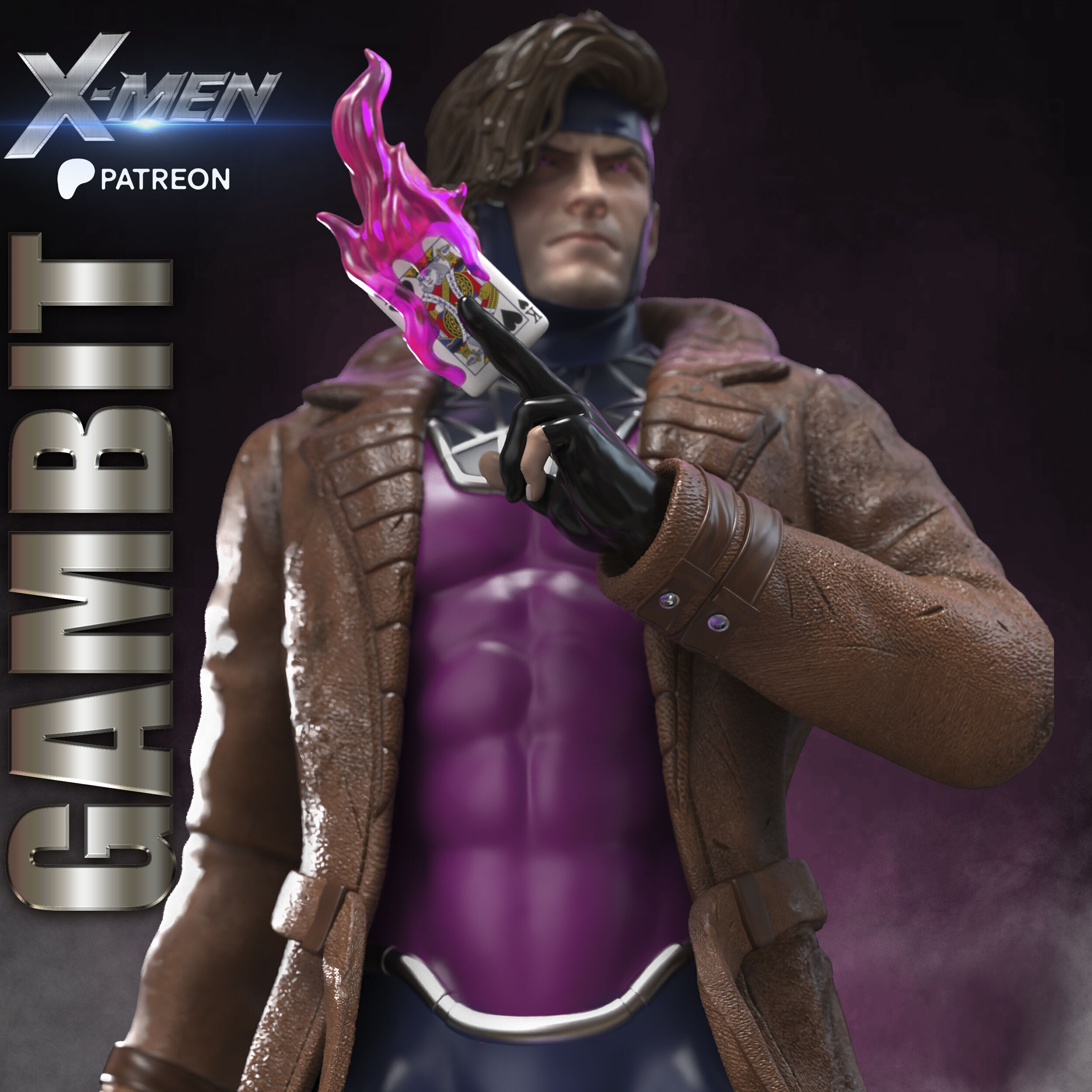 GAMBIT STL X-MEN PROJECT 3D print model_2