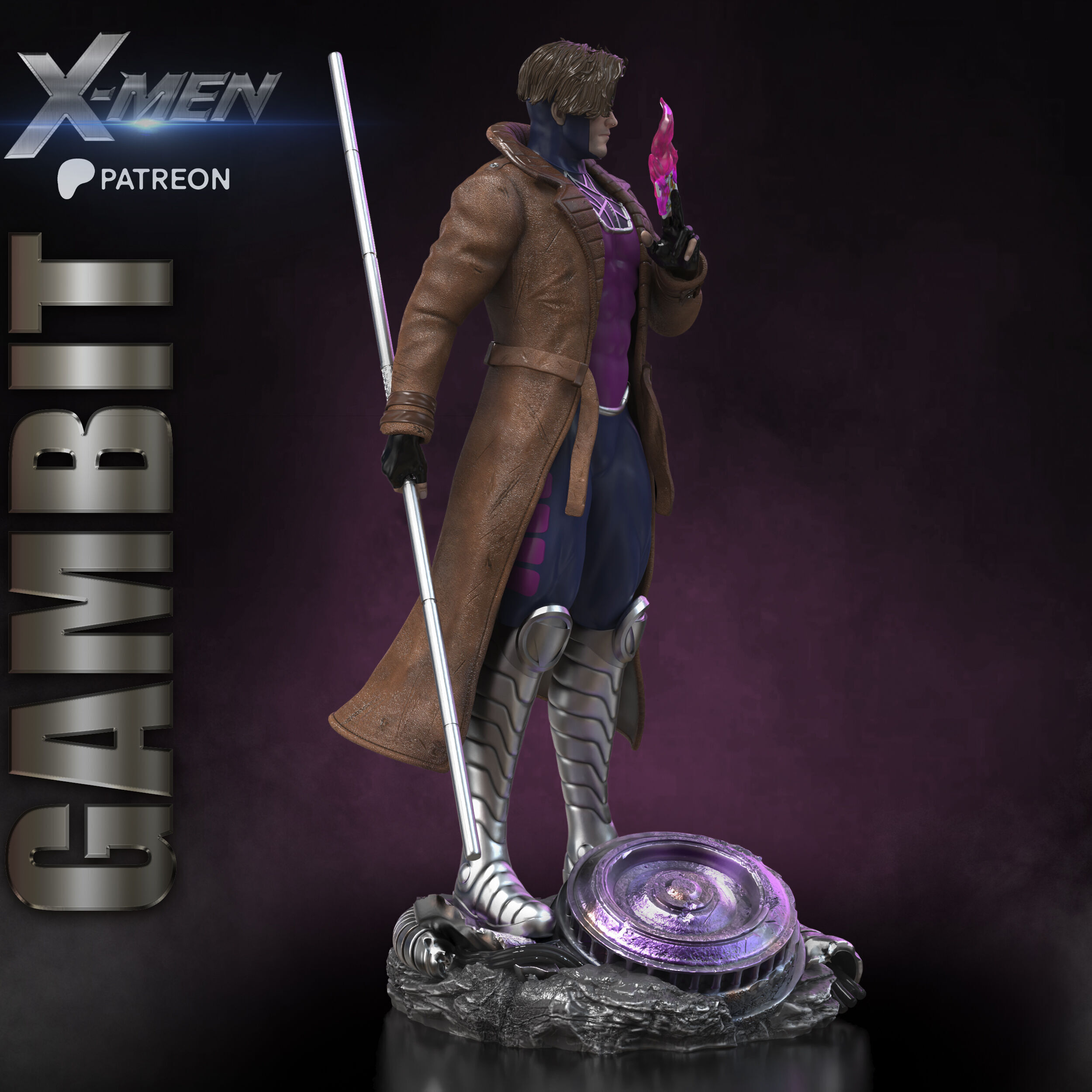 GAMBIT STL X-MEN PROJECT 3D print model_7