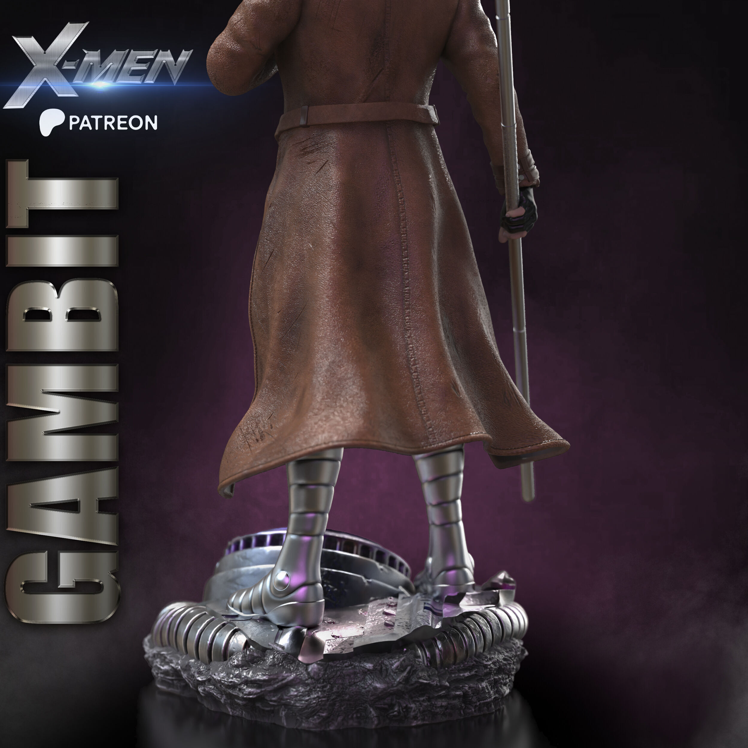 GAMBIT STL X-MEN PROJECT 3D print model_4