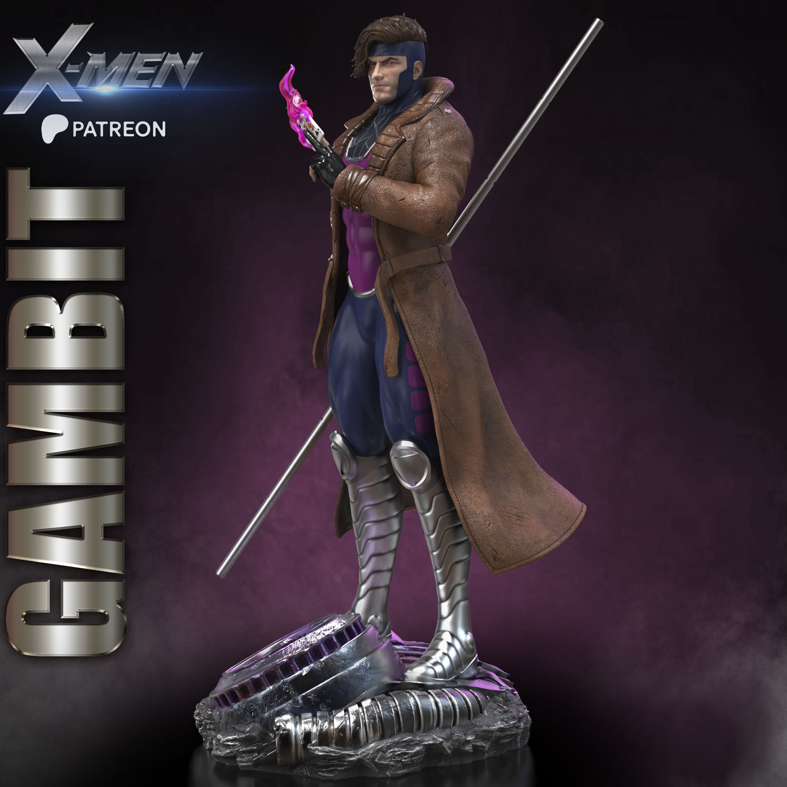 GAMBIT STL X-MEN PROJECT 3D print model_10