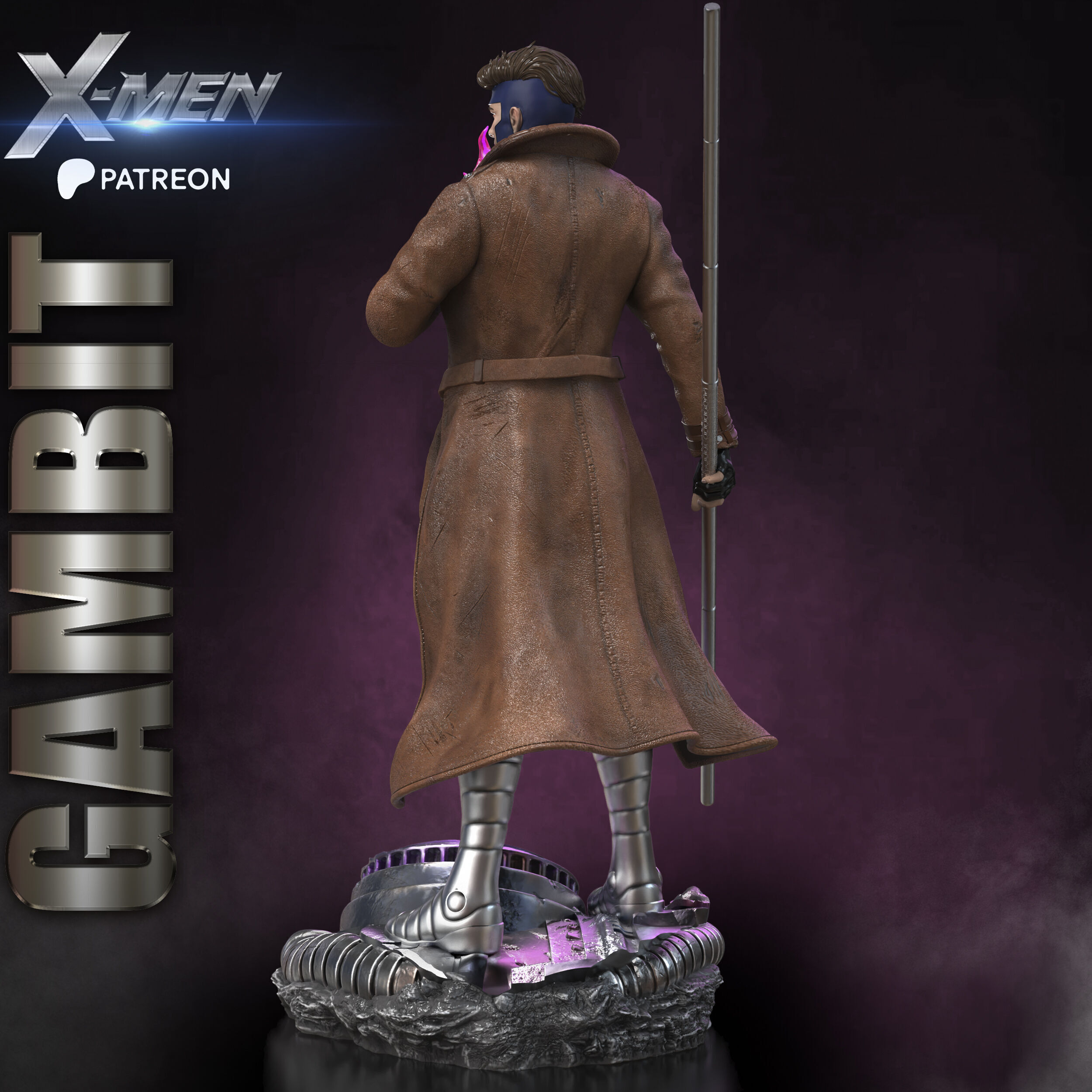 GAMBIT STL X-MEN PROJECT 3D print model_9