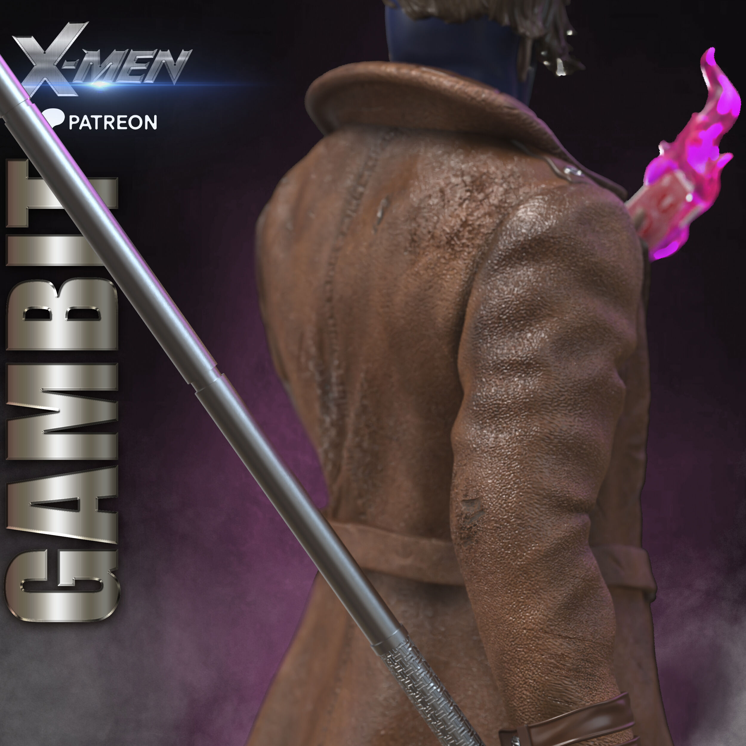 GAMBIT STL X-MEN PROJECT 3D print model_5