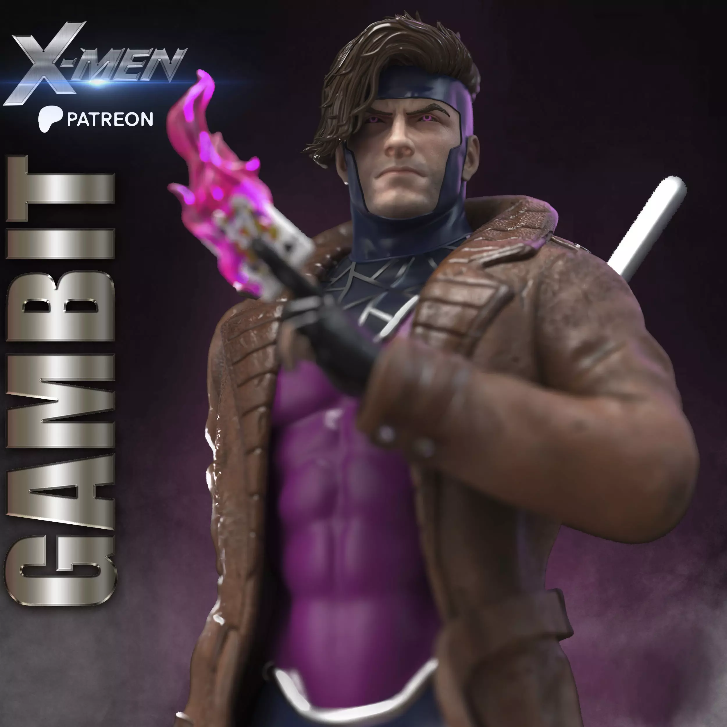 GAMBIT STL X-MEN PROJECT 3D print model_0