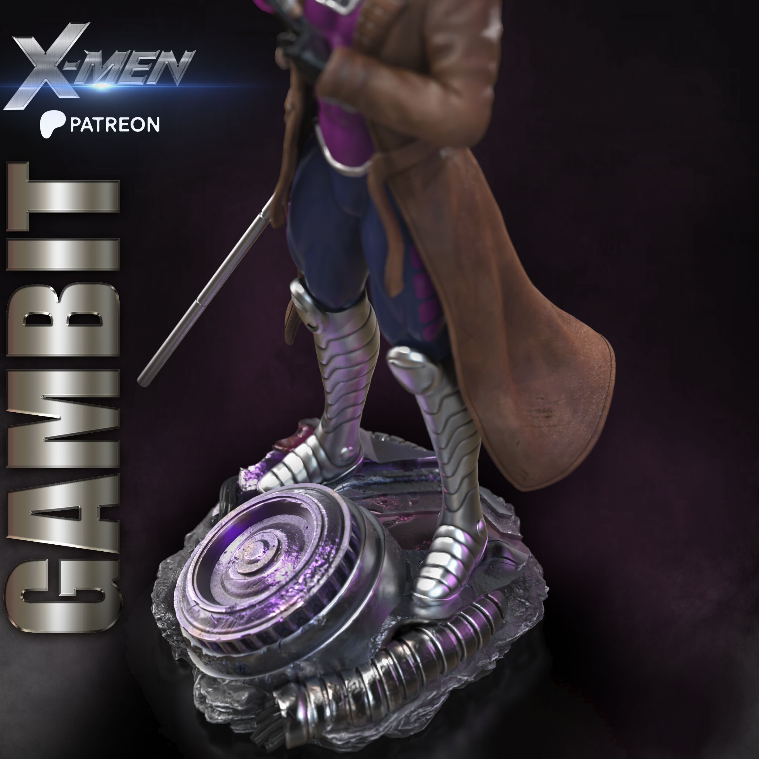 GAMBIT STL X-MEN PROJECT 3D print model_3