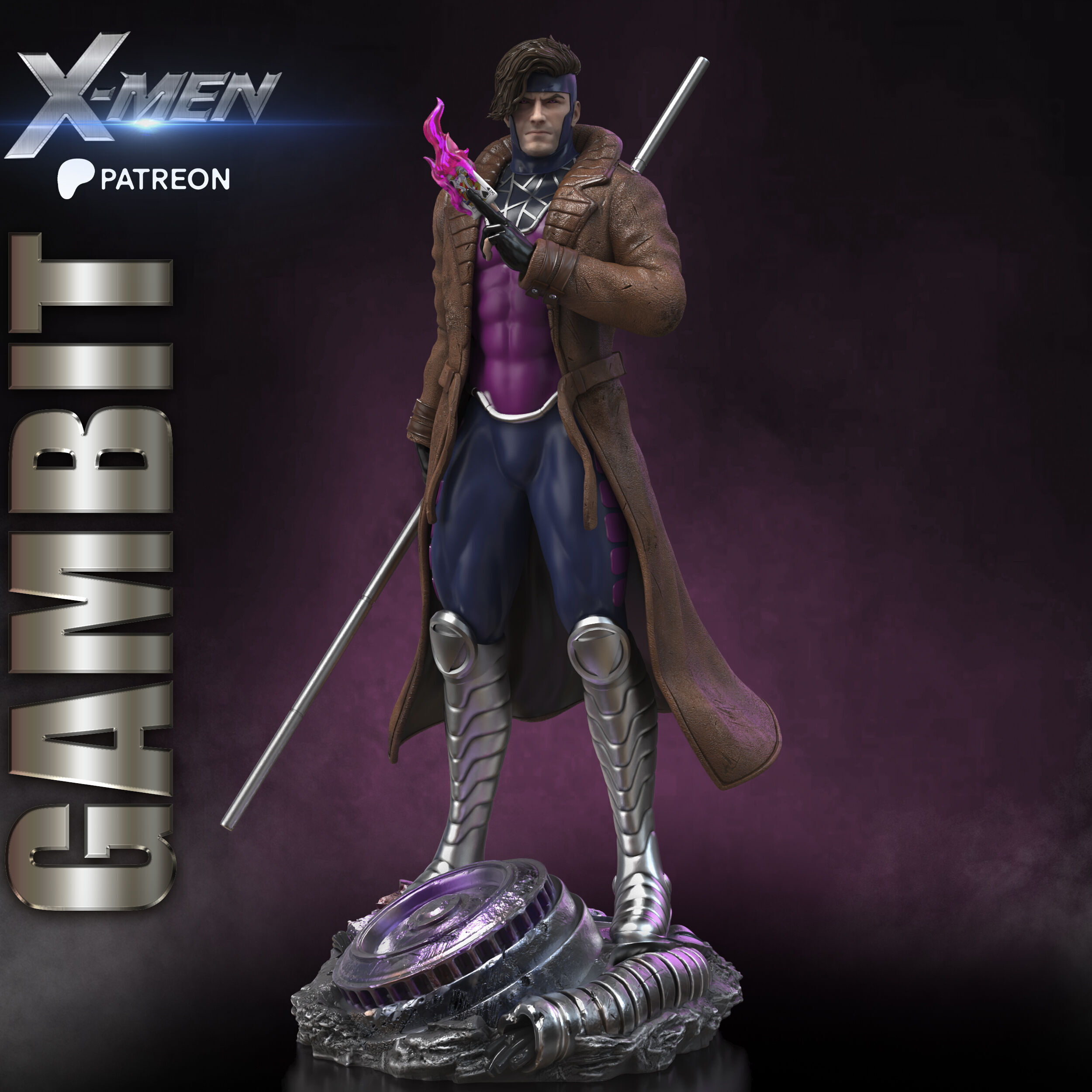 GAMBIT STL X-MEN PROJECT 3D print model_1