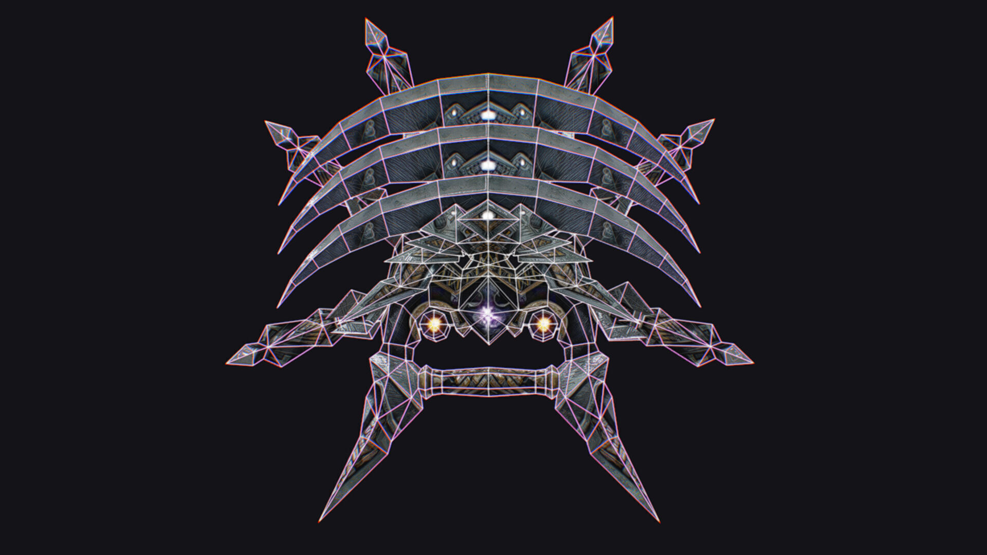 Cross Shuriken War Fan Cutting Asian Edged Weapon Low-poly 3D model_13