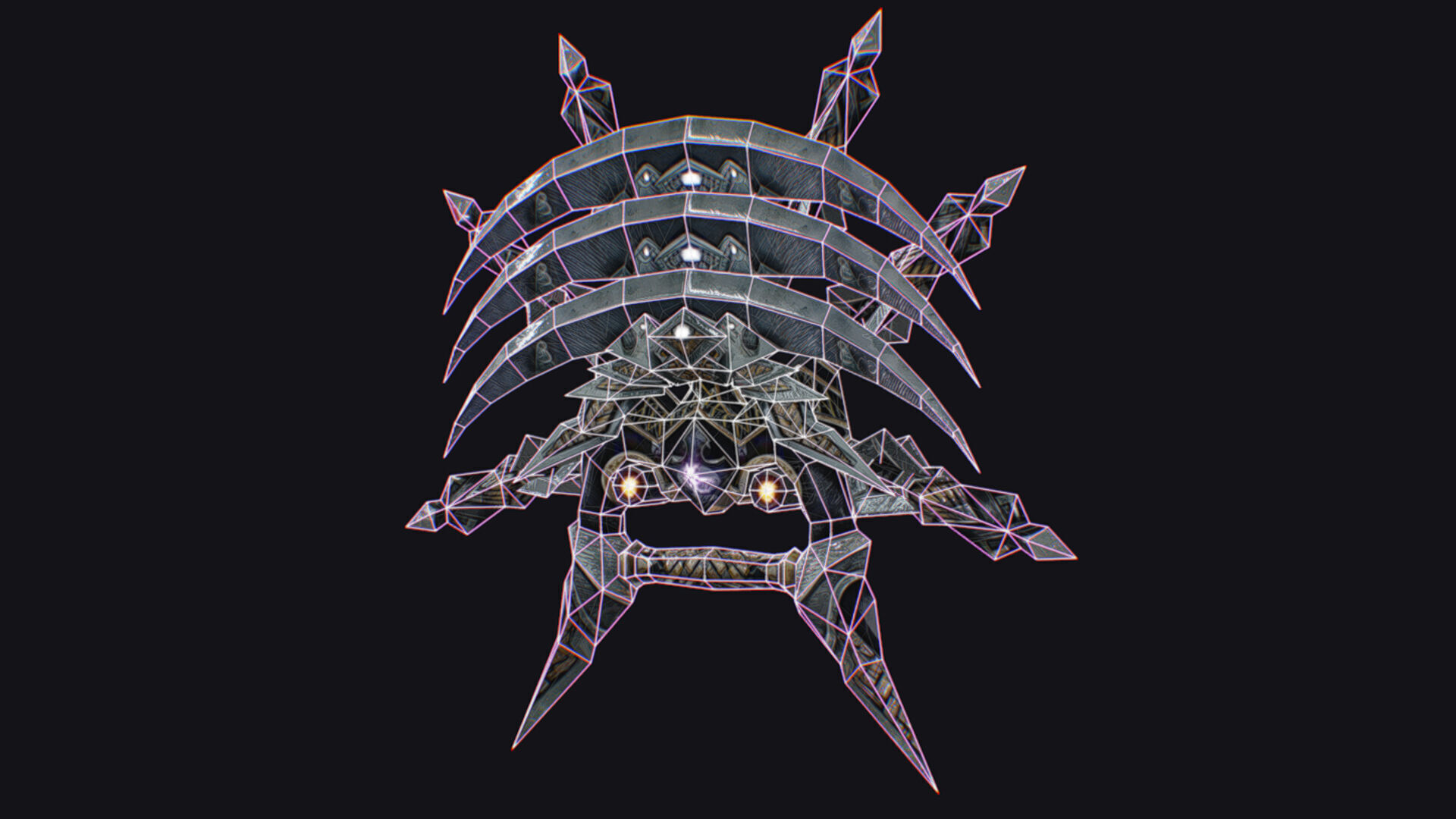 Cross Shuriken War Fan Cutting Asian Edged Weapon Low-poly 3D model_14