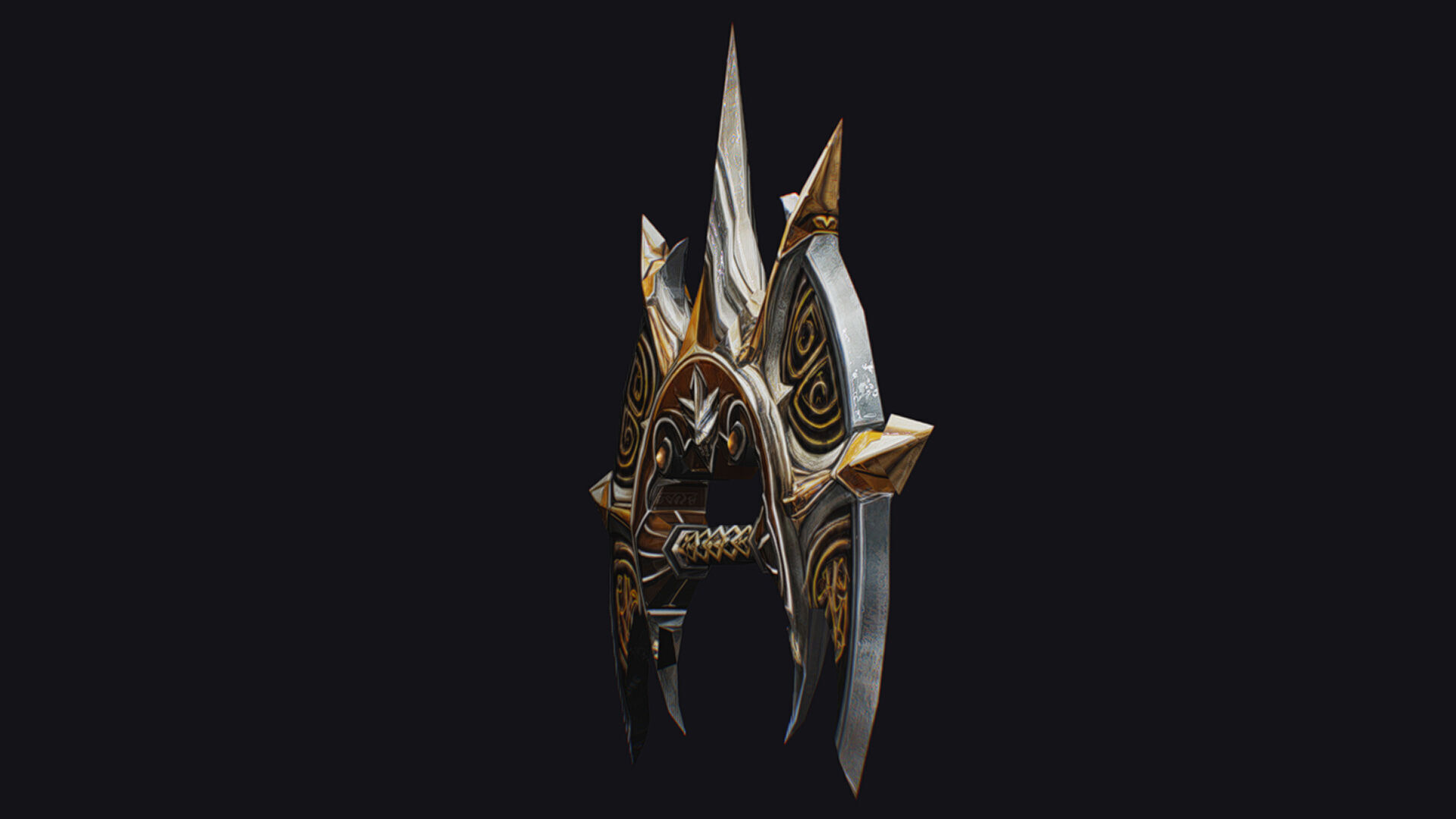 Cross Shuriken War Fan Cutting Asian Edged Weapon Low-poly 3D model_3