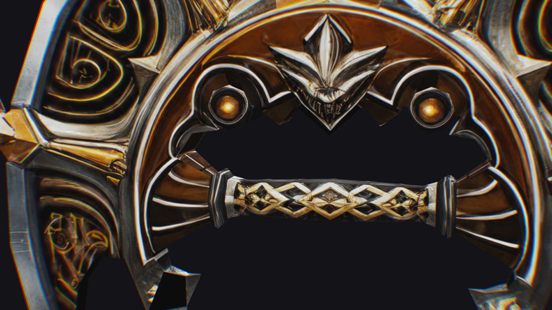 Cross Shuriken War Fan Cutting Asian Edged Weapon Low-poly 3D model_9