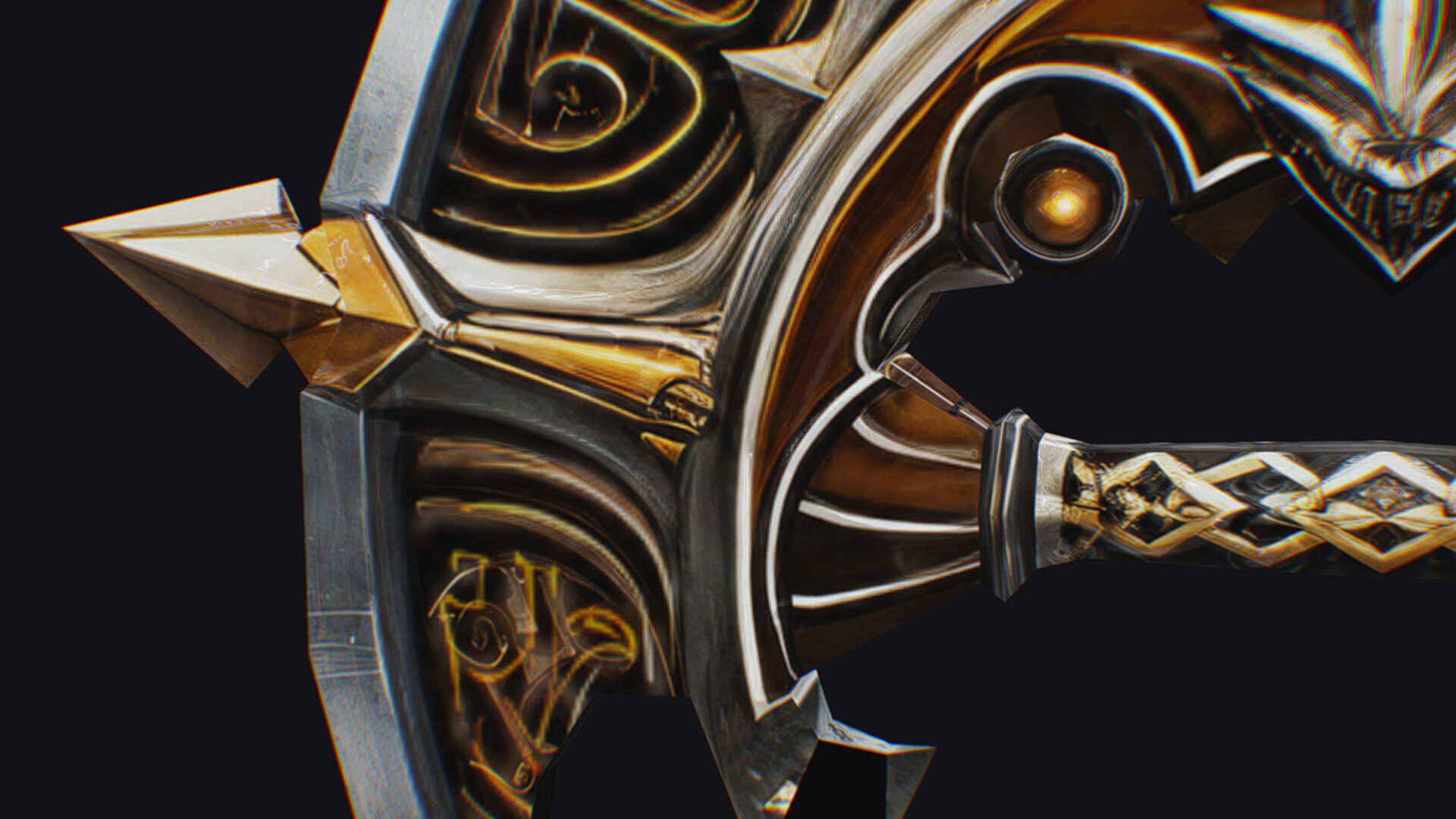 Cross Shuriken War Fan Cutting Asian Edged Weapon Low-poly 3D model_11