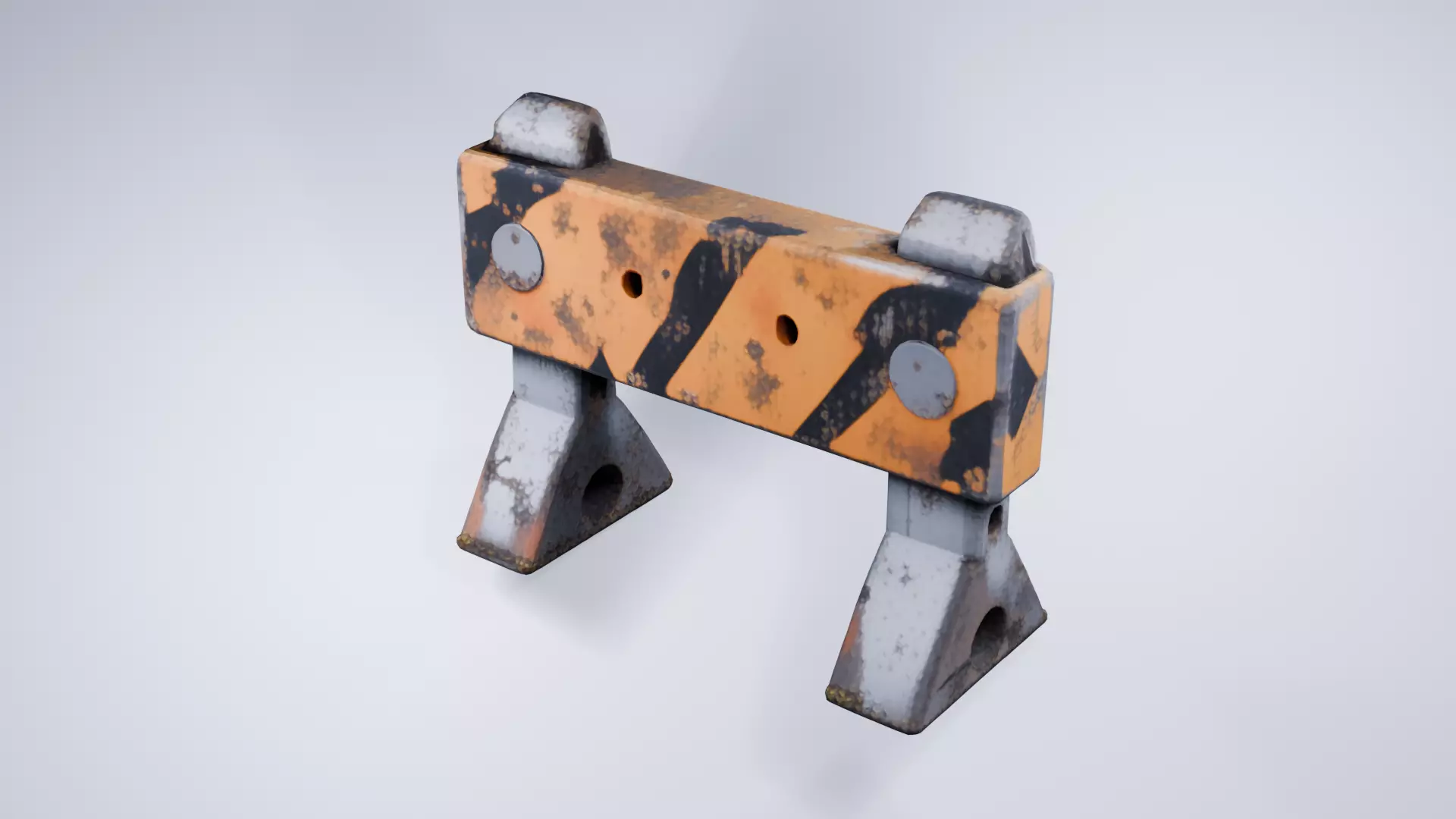 Concrete Roadblock - Low Poly Stylized Barrier 3D model