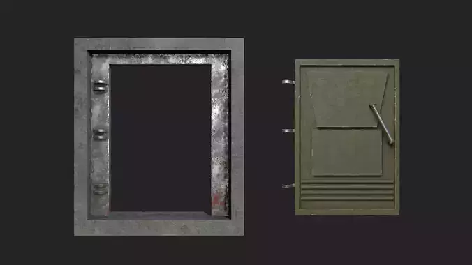 Bunker Door Low-poly 3D model