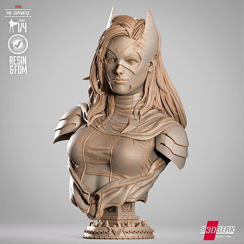 B3DSERK huntress Portrait Bust 3D print model