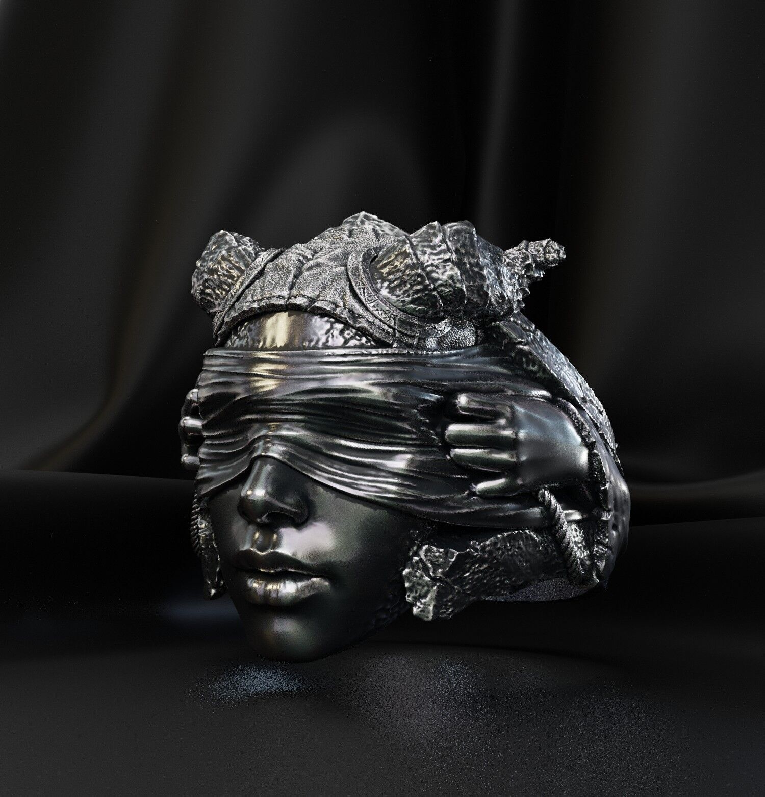 Jewelry Vikings Ring Demoness Hell 2024 - V1 3D print model 3D print model_15