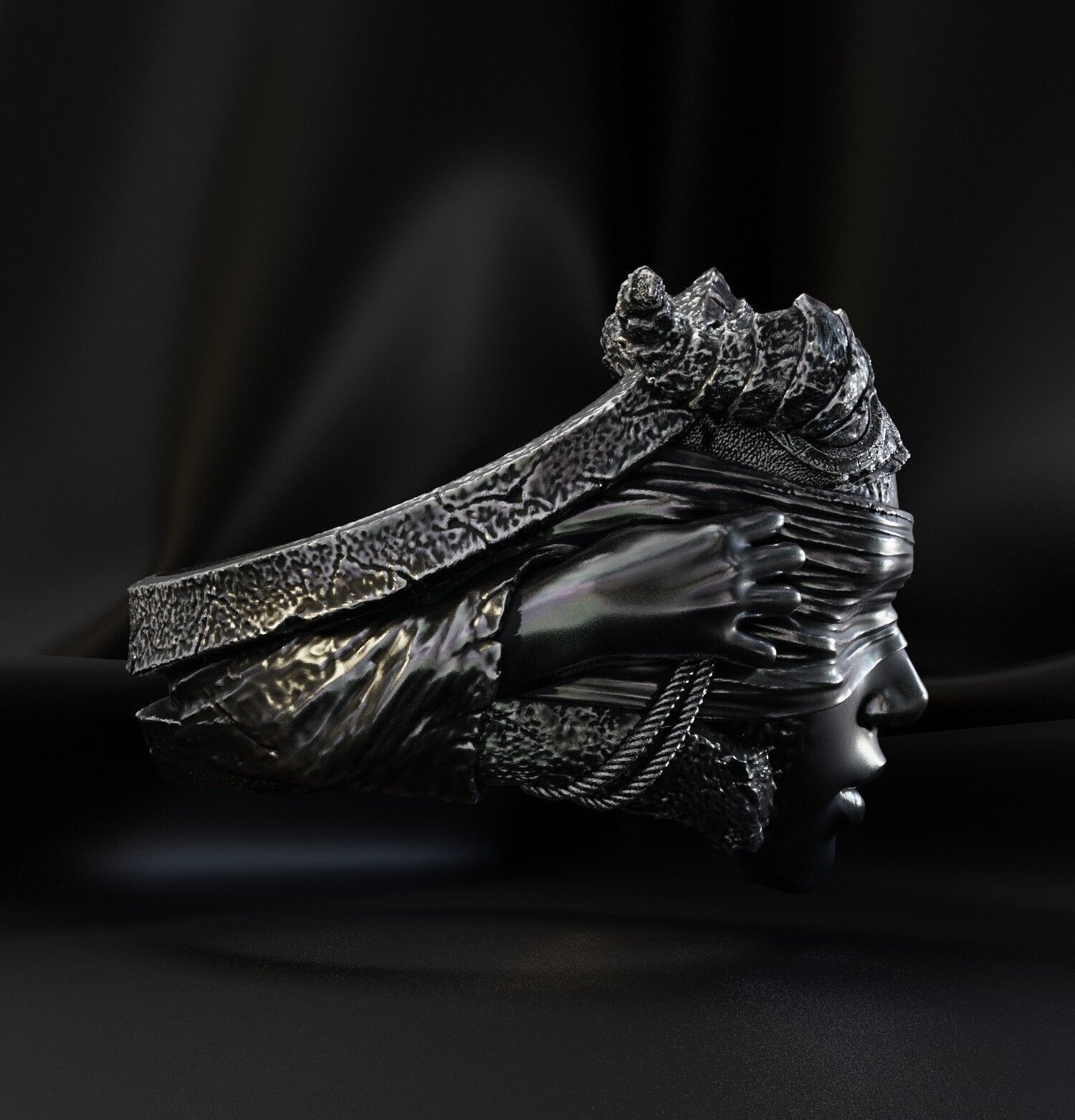 Jewelry Vikings Ring Demoness Hell 2024 - V1 3D print model 3D print model_18