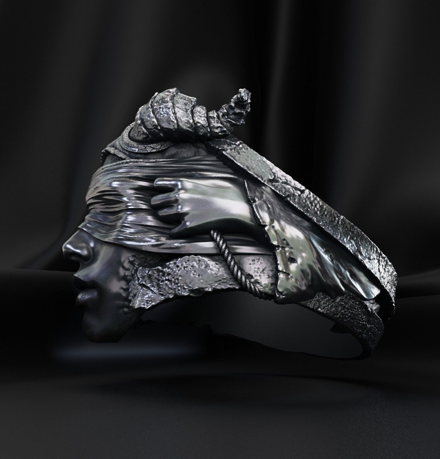 Jewelry Vikings Ring Demoness Hell 2024 - V1 3D print model 3D print model_3