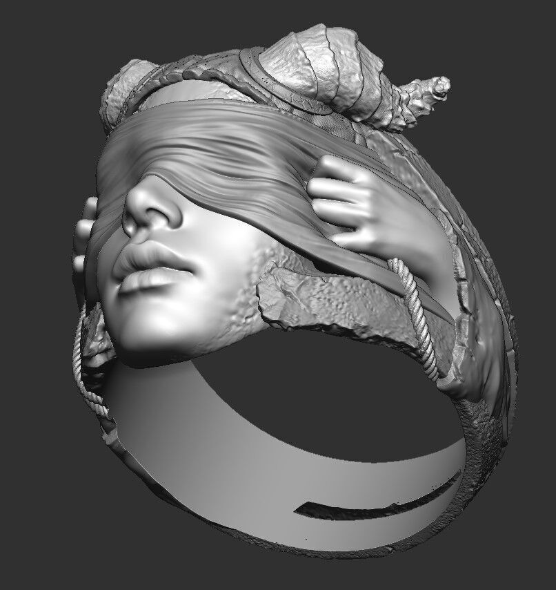 Jewelry Vikings Ring Demoness Hell 2024 - V1 3D print model 3D print model_4