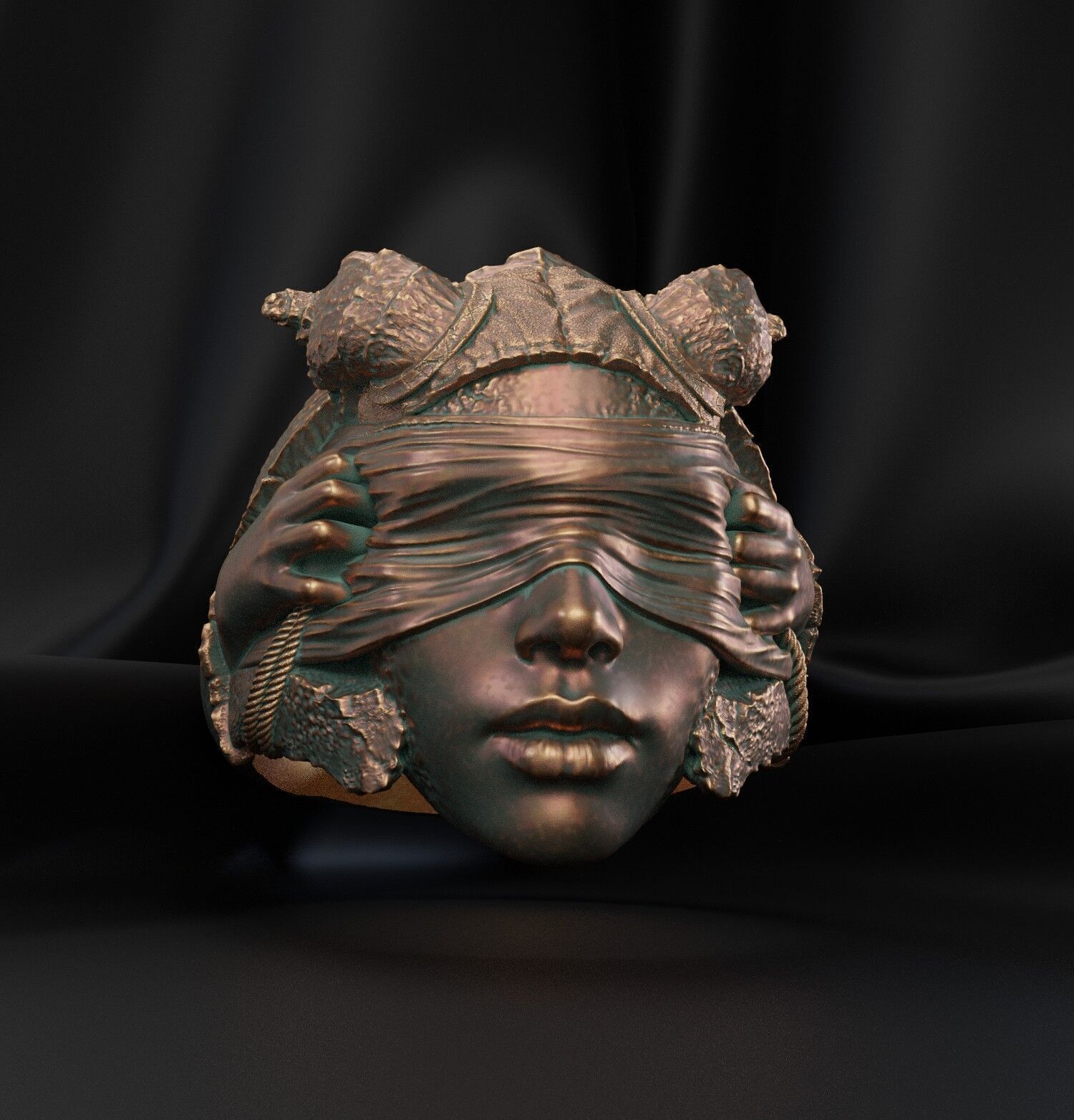 Jewelry Vikings Ring Demoness Hell 2024 - V1 3D print model 3D print model_20