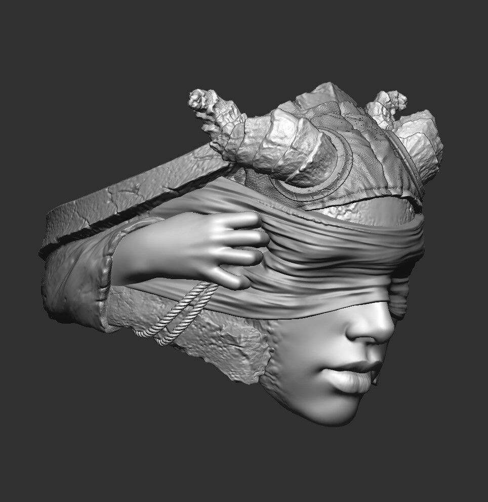 Jewelry Vikings Ring Demoness Hell 2024 - V1 3D print model 3D print model_5