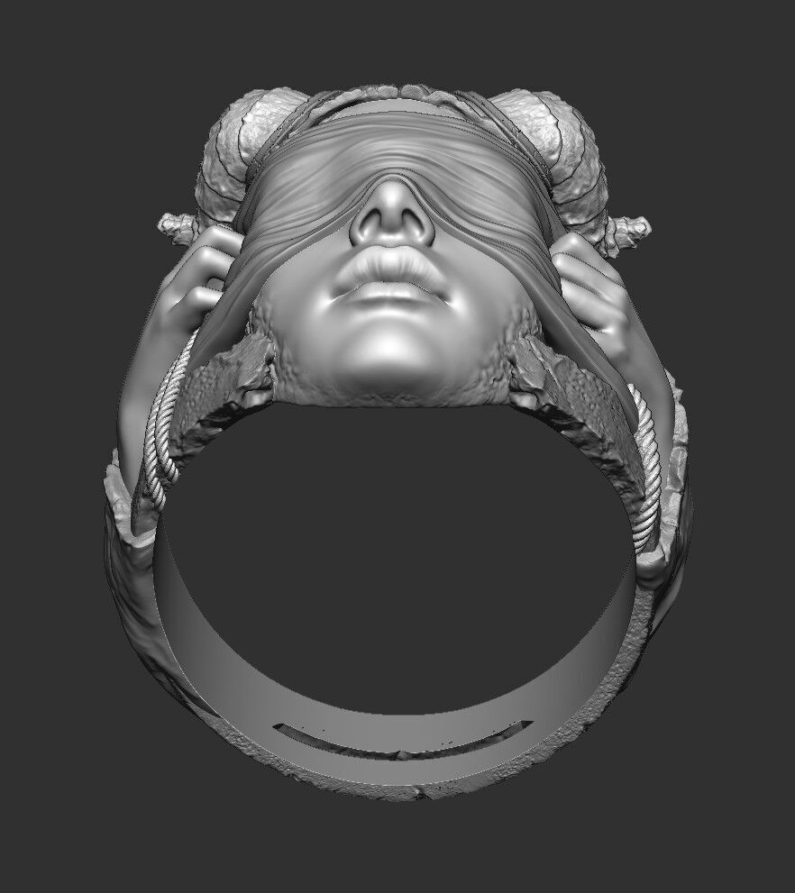 Jewelry Vikings Ring Demoness Hell 2024 - V1 3D print model 3D print model_7