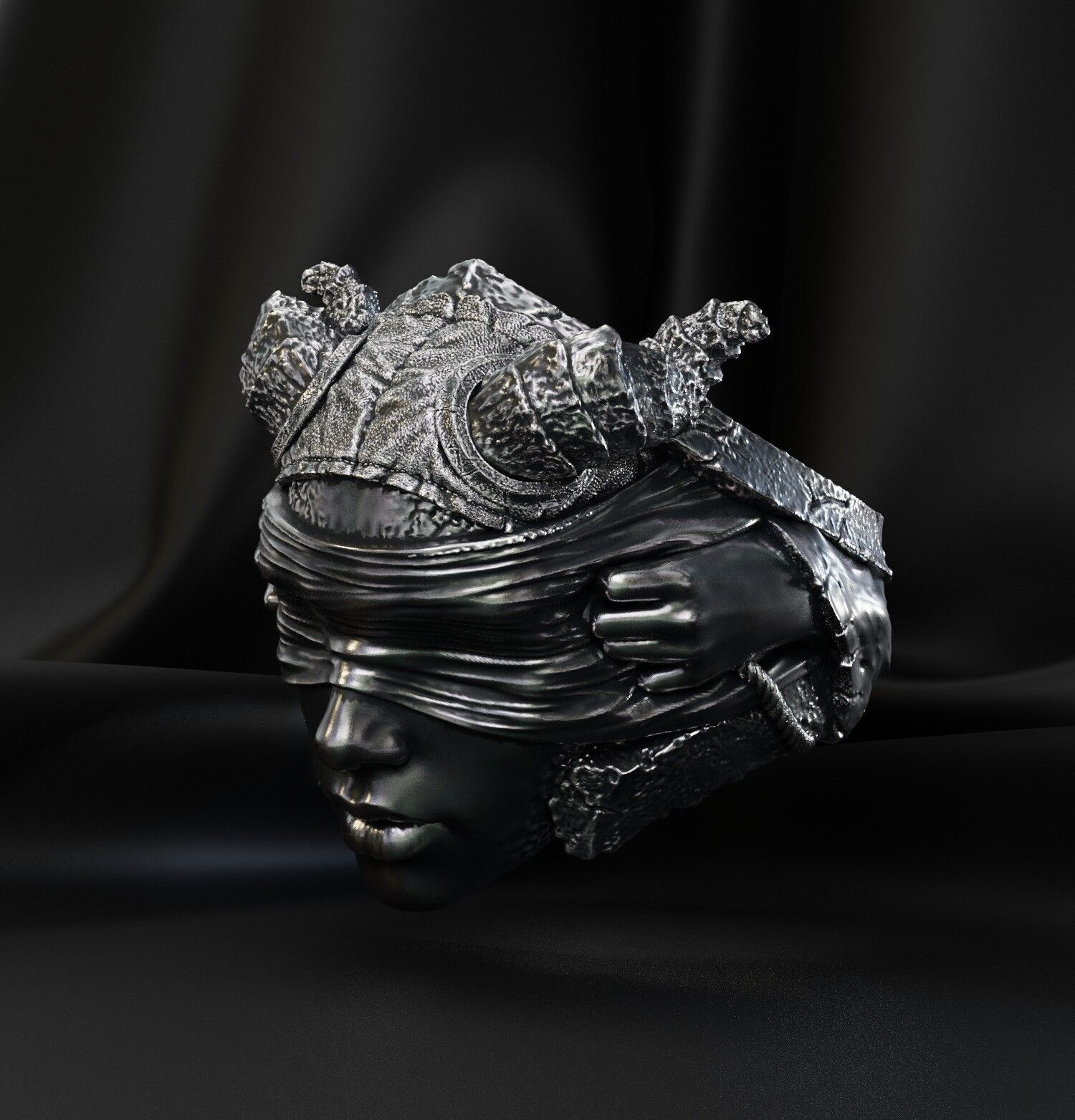 Jewelry Vikings Ring Demoness Hell 2024 - V1 3D print model 3D print model_16