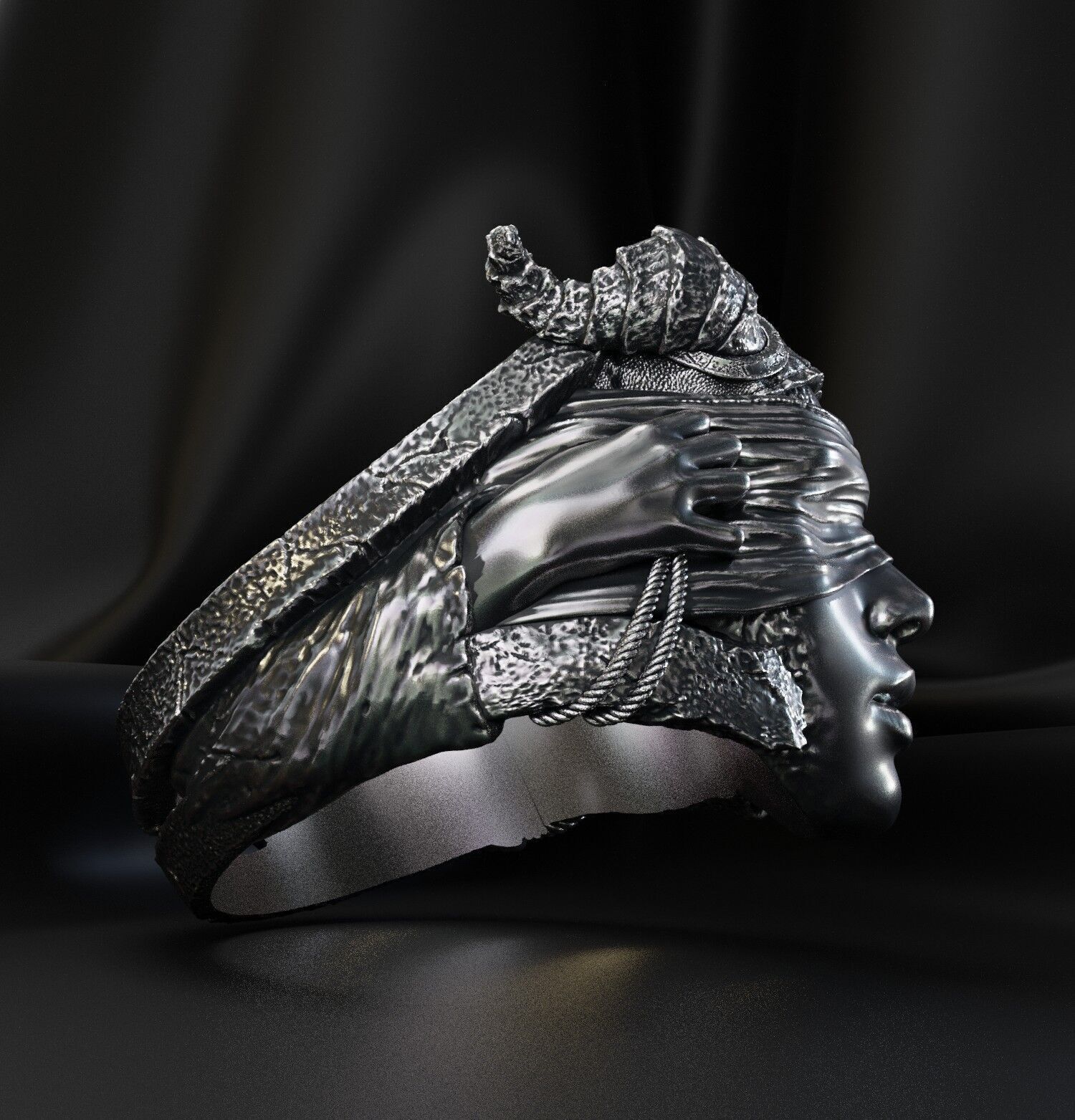Jewelry Vikings Ring Demoness Hell 2024 - V1 3D print model 3D print model_17