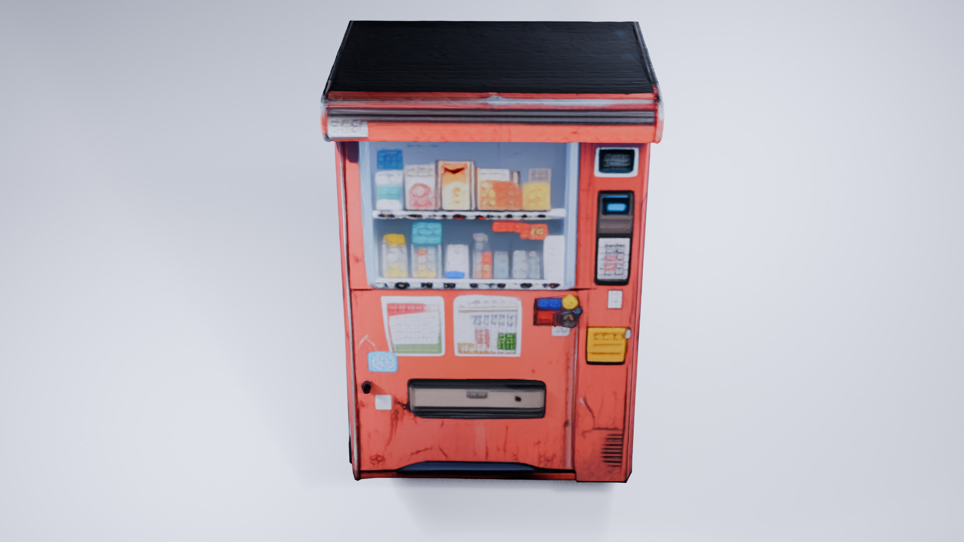 Stylized Low Poly Vending Machine - Cigarettes and Products 3D model_1