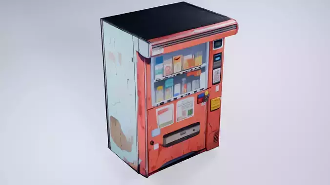 Stylized Low Poly Vending Machine - Cigarettes and Products