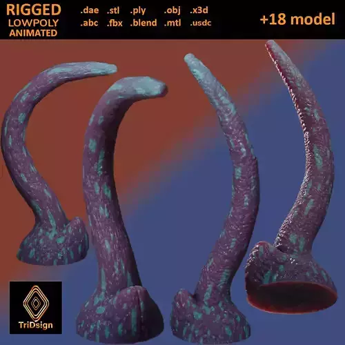 Long Alien Tentacle Rigged