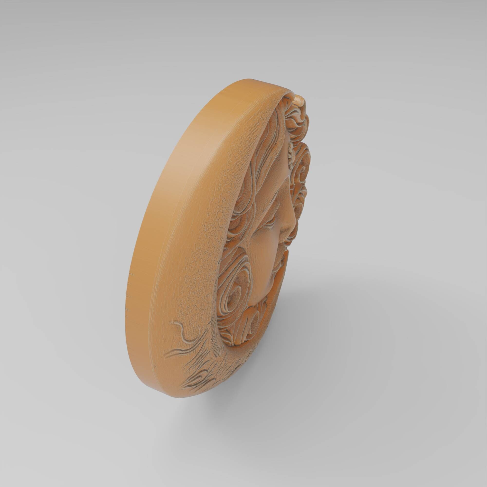 Moon and Sun Face Hug Round Wall Plaque Pendant 3D print model_8