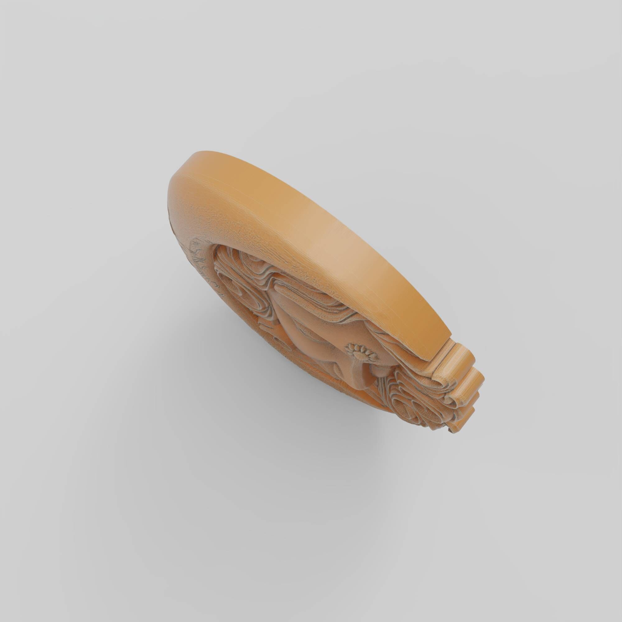 Moon and Sun Face Hug Round Wall Plaque Pendant 3D print model_6