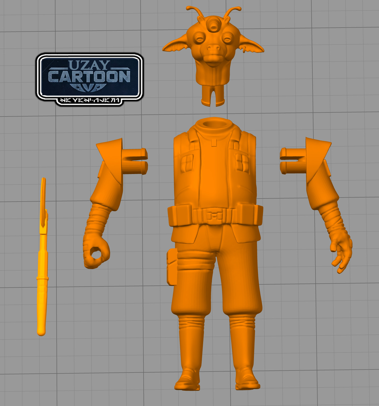 Star wars Resistance articulated Leechee  3D print model_1