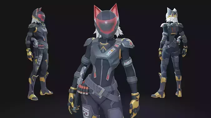 Nyangelica Animation-Ready Fantasy Warrior