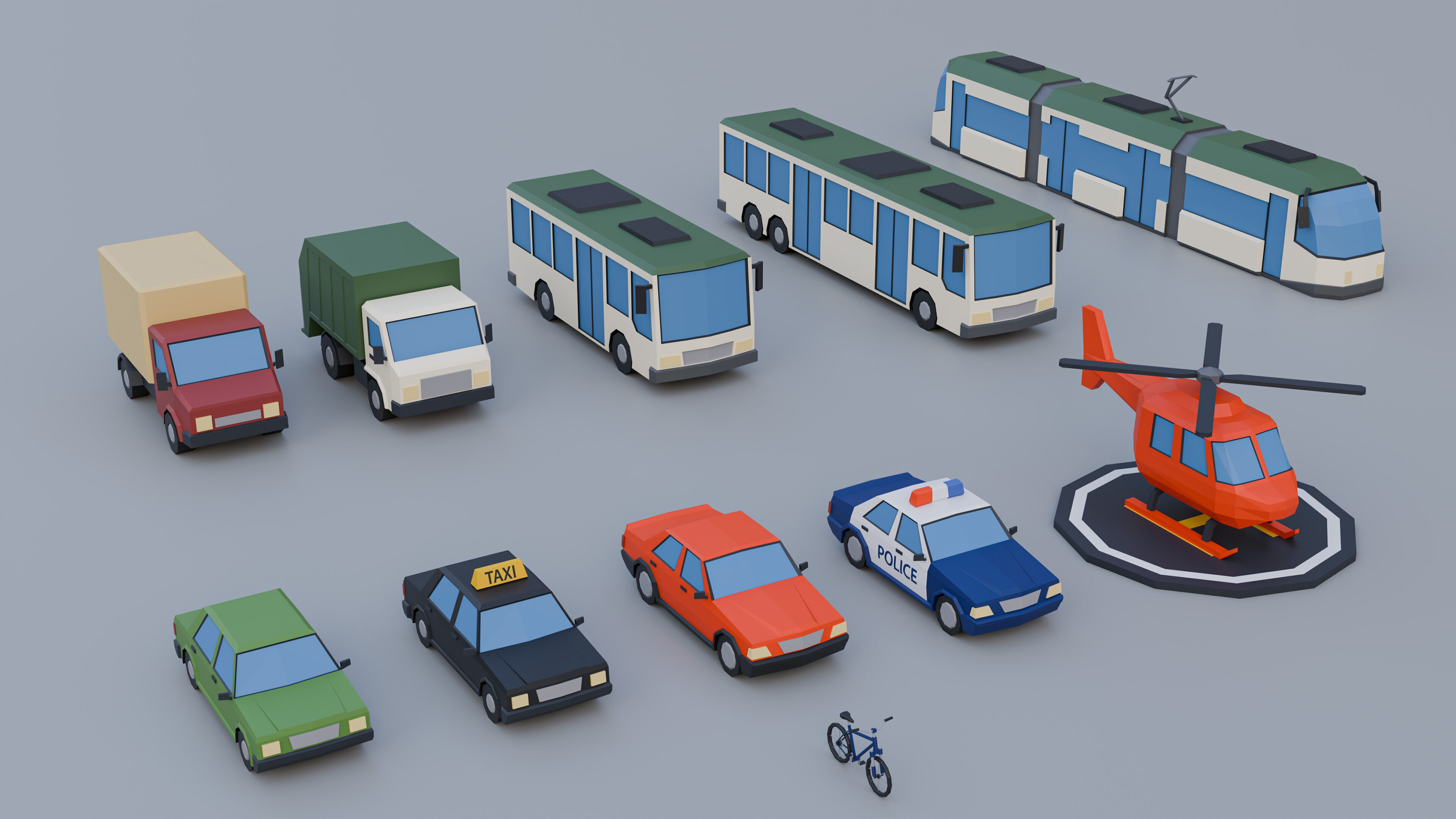 Low Poly City Asset Pack - 87 Stylized Game Ready Models Low-poly 3D model_11