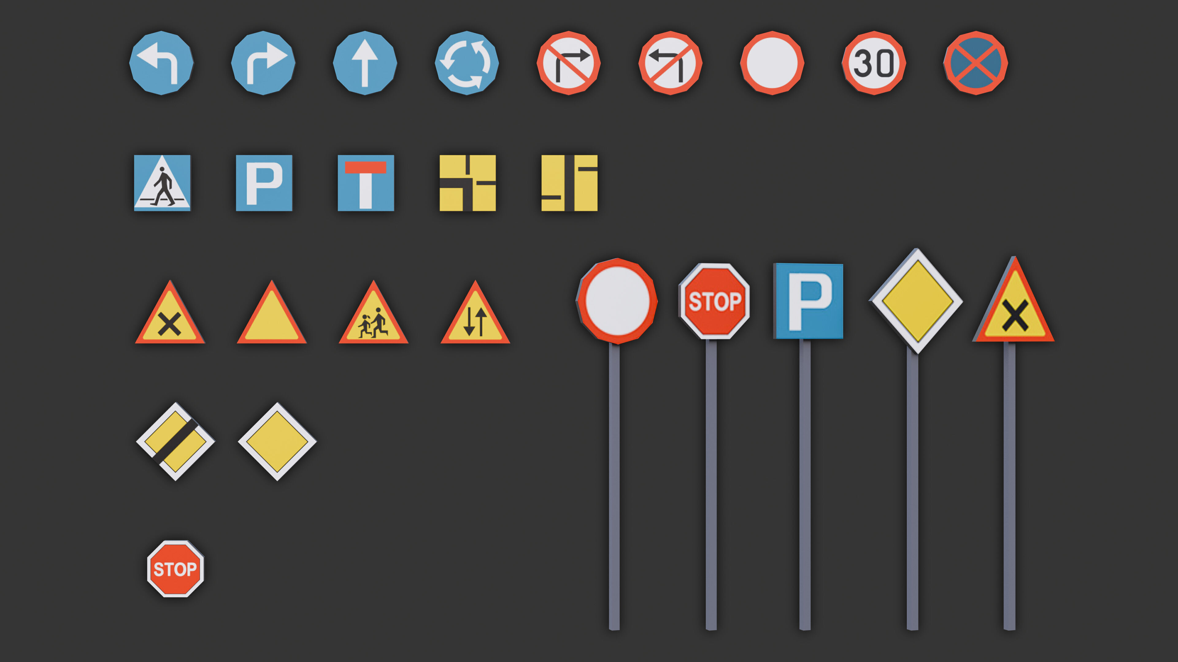 Low Poly City Asset Pack - 87 Stylized Game Ready Models Low-poly 3D model_14