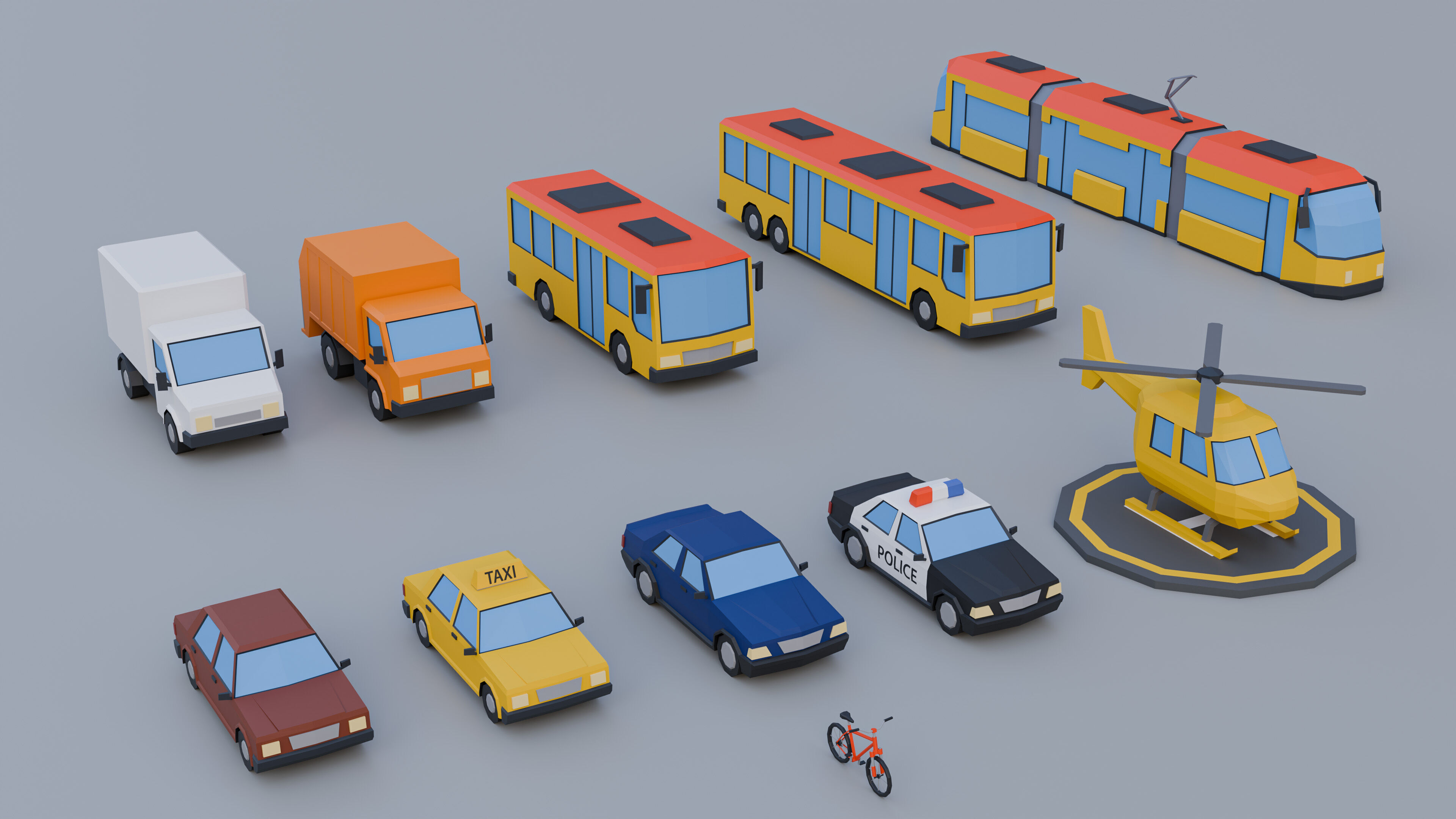 Low Poly City Asset Pack - 87 Stylized Game Ready Models Low-poly 3D model_4