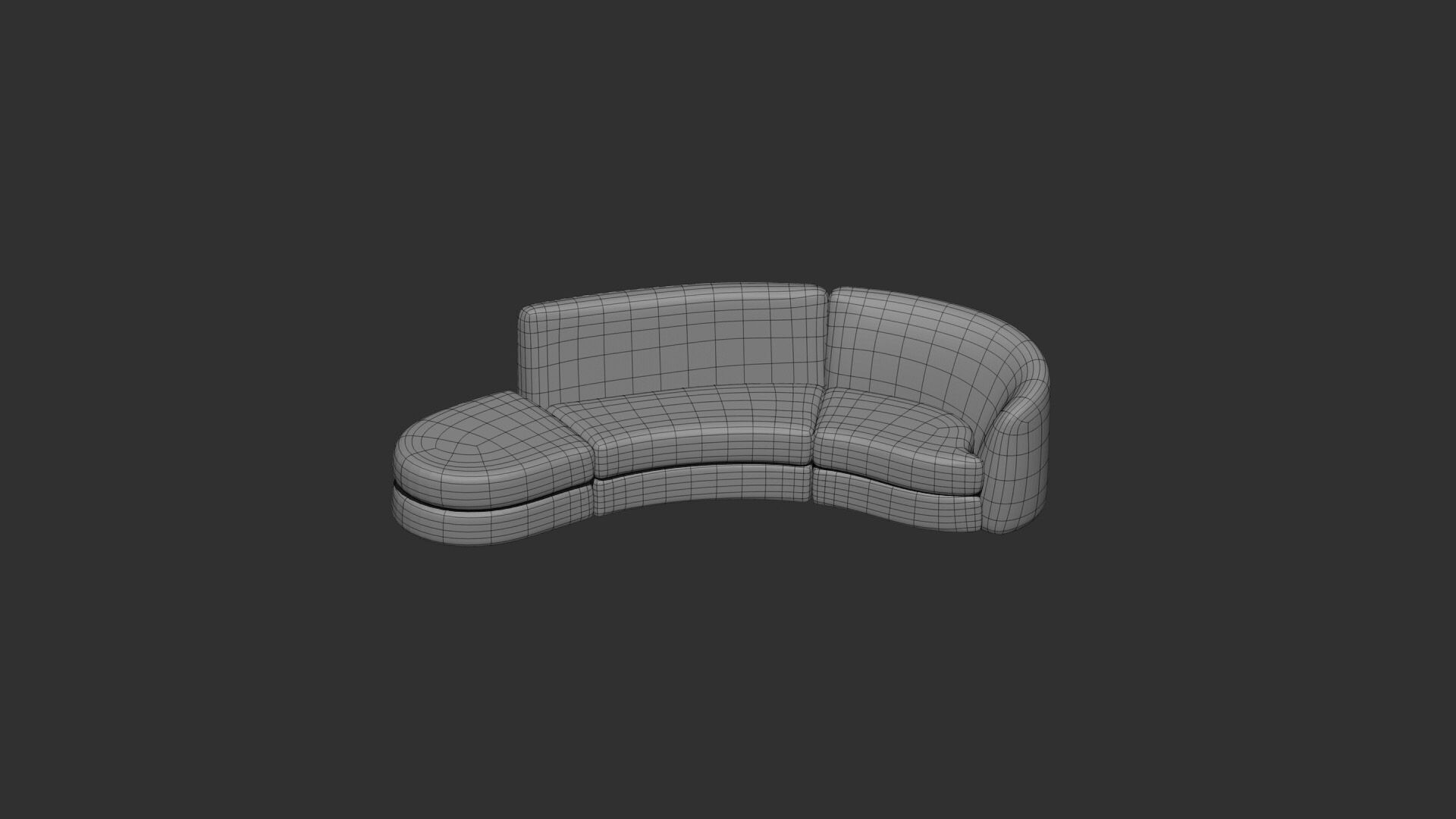  Giselle 3-Piece Right Sectional Sofa Low-poly 3D model_5