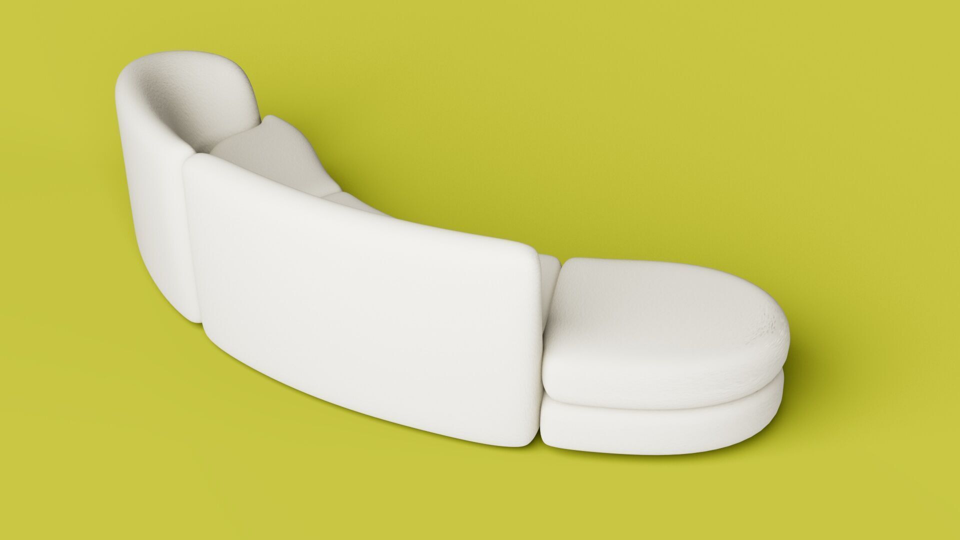  Giselle 3-Piece Right Sectional Sofa Low-poly 3D model_2