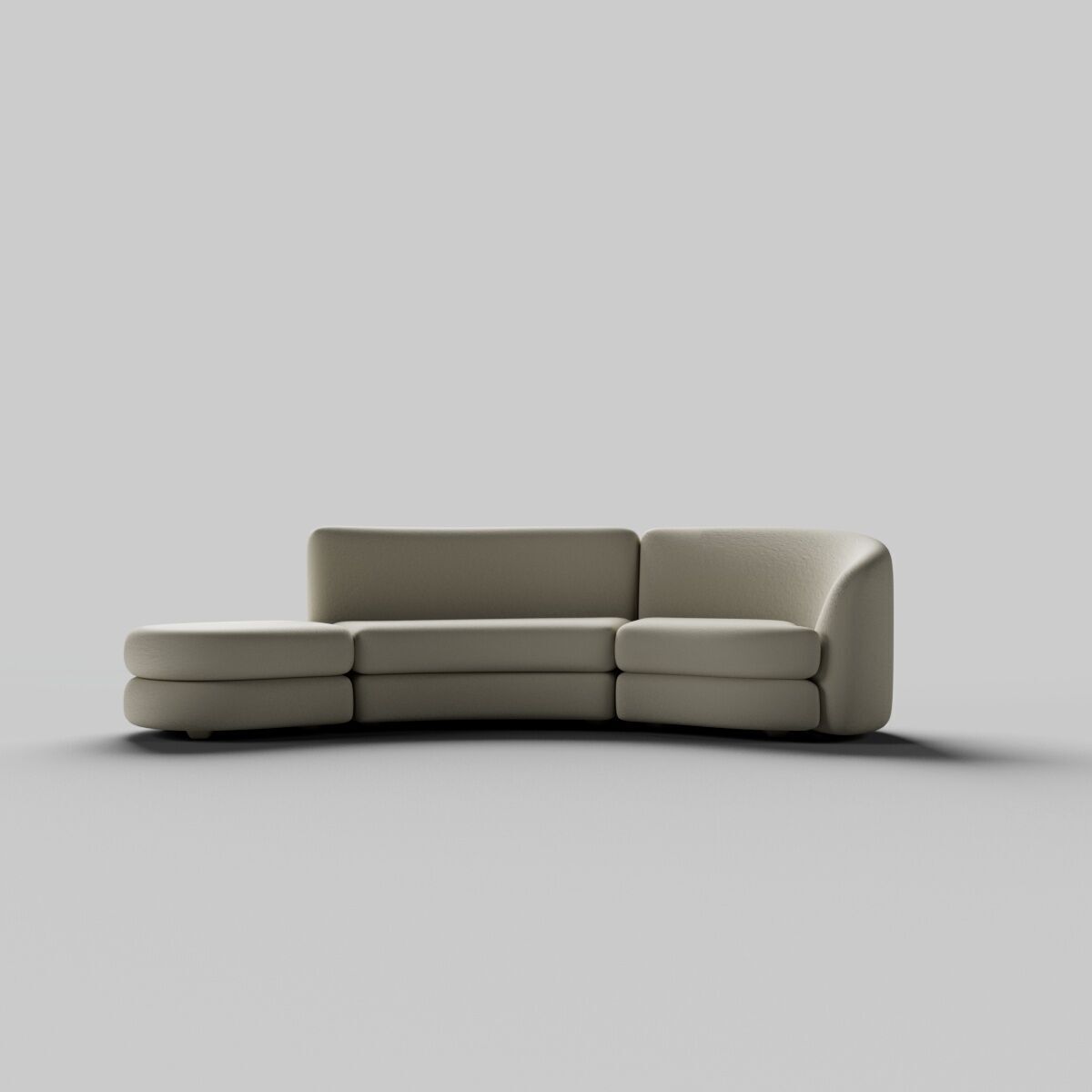  Giselle 3-Piece Right Sectional Sofa Low-poly 3D model_6