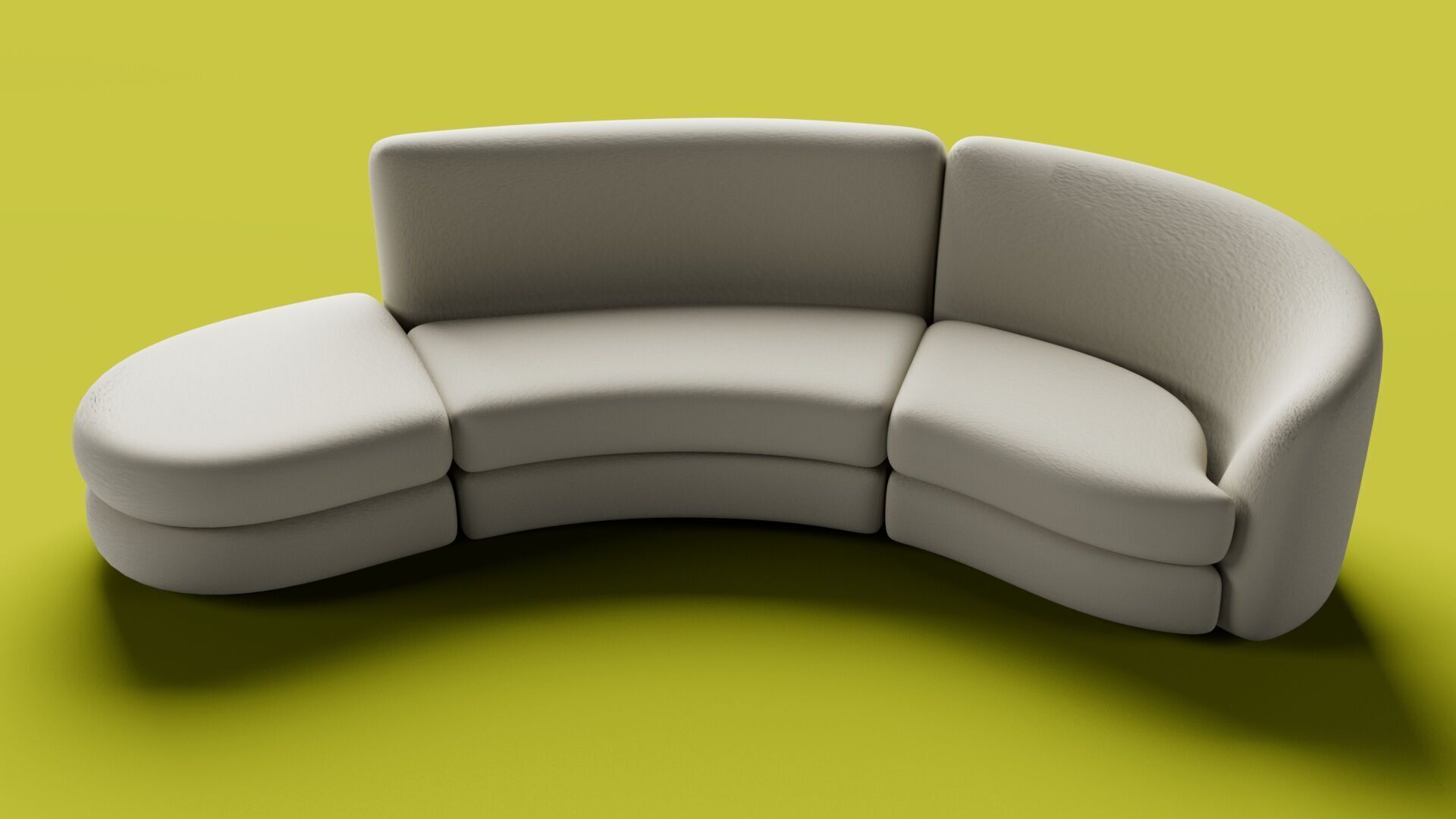  Giselle 3-Piece Right Sectional Sofa Low-poly 3D model_4