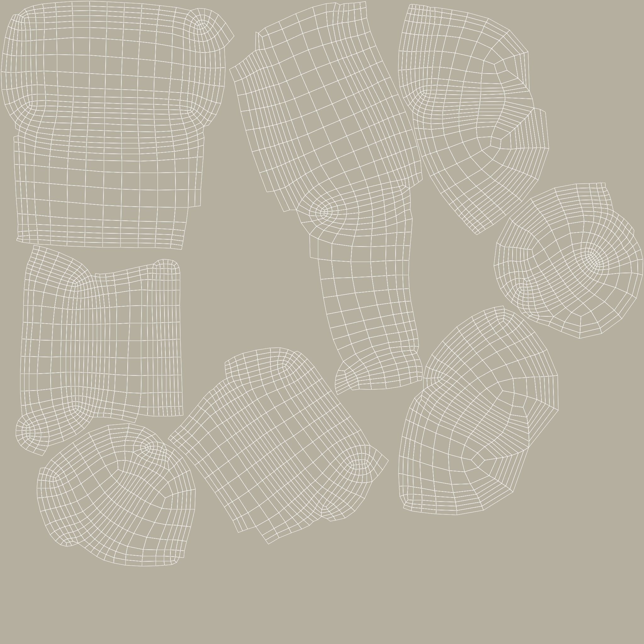  Giselle 3-Piece Right Sectional Sofa Low-poly 3D model_7