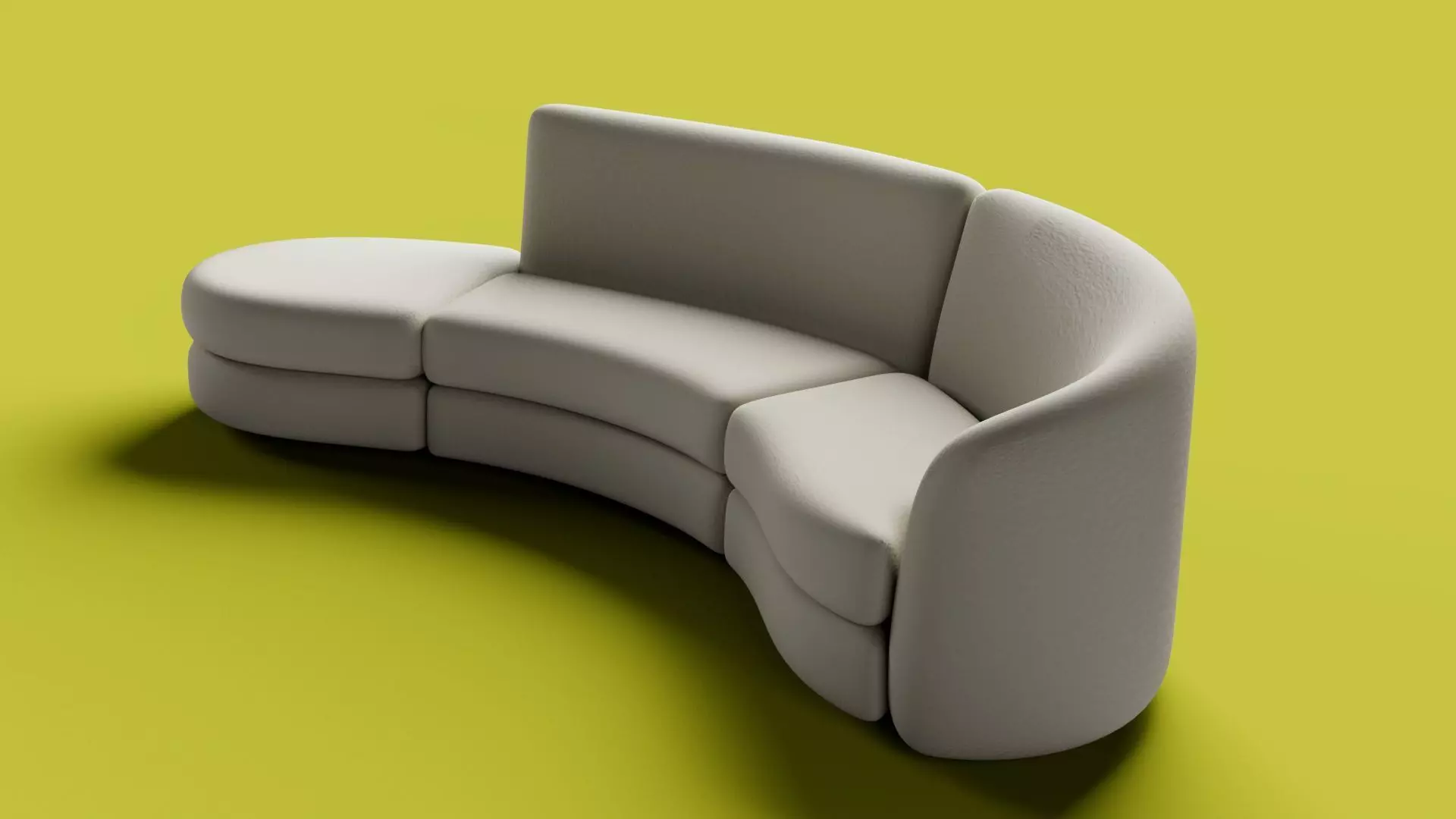  Giselle 3-Piece Right Sectional Sofa Low-poly 3D model_0