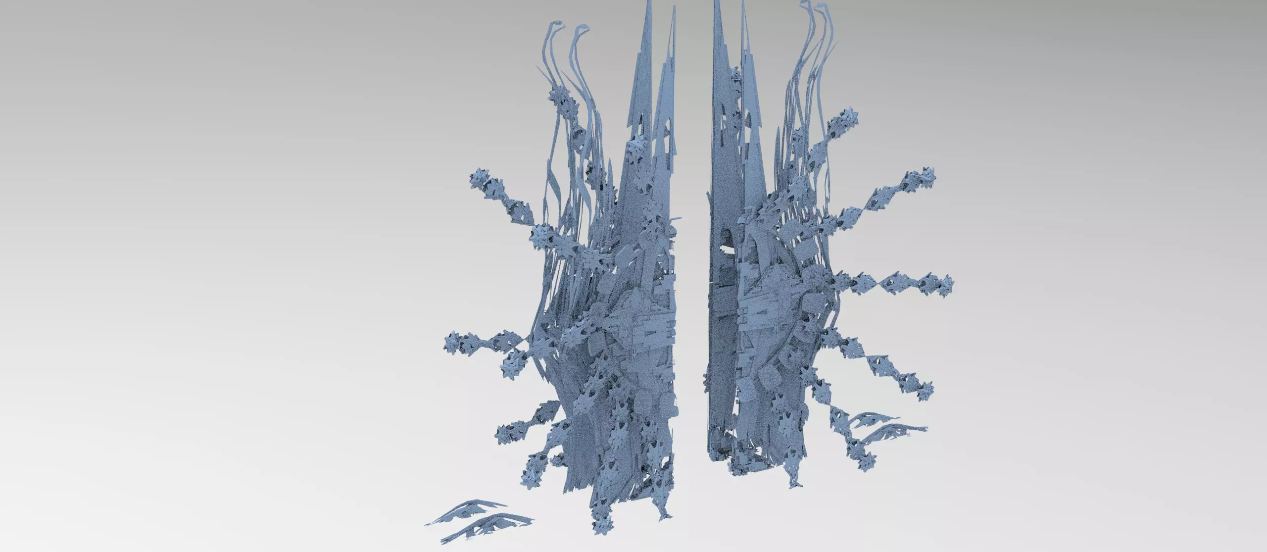 Sci fi Orchid city structure portal gate Low-poly 3D model