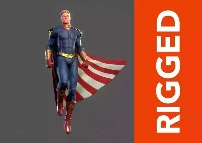 Homelander Rig Low-poly 3D model