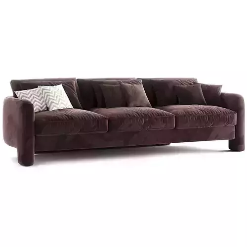 Emiliano Modern Classic Cocoa Velvet Sofa